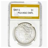 1897-S Morgan Silver Dollar PGA MS63 DMPL