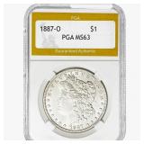 1887-O Morgan Silver Dollar PGA MS63