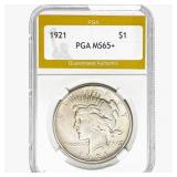 1921 Silver Peace Dollar PGA MS65+