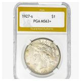 1927-S Silver Peace Dollar PGA MS63+