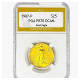 1987 $25 1/2oz Gold Eagle PGA PR70 DCAM