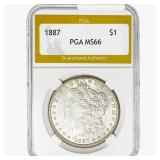 1887 Morgan Silver Dollar PGA MS66