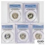 1955-1962 Set [5] Washington Silver Quarter PCGS