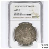 1893CA MM Mexico Silver 8 Reales NGC AU53