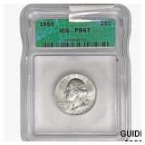 1950 Washington Silver Quarter ICG PR67