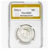 1953-S Washington Carver Half Dollar PGA MS65