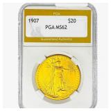 1907 $20 Gold Double Eagle PGA MS62