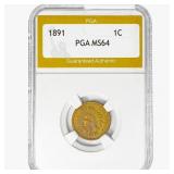 1891 Indian Head Cent PGA MS64