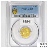 1913 $2.50 Gold Quarter Eagle PCGS MS62