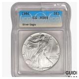 1986 American 1oz Silver Eagle ICG MS69