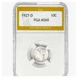 1927-D Mercury Silver Dime PGA MS60