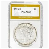 1923-D Silver Peace Dollar PGA MS65