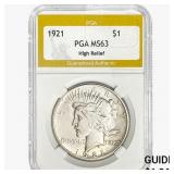 1921 Silver Peace Dollar PGA MS63 HR
