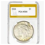 1935 Silver Peace Dollar PGA MS66