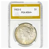 1923-S Silver Peace Dollar PGA MS64+
