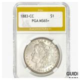 1883-CC Morgan Silver Dollar PGA MS65+
