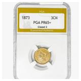 1873 Nickel Three Cent PGA PR65+ Closed 3