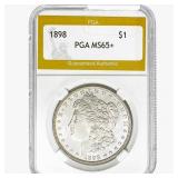 1898 Morgan Silver Dollar PGA MS65+