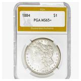 1884 Morgan Silver Dollar PGA MS65+