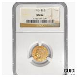 1915 $2.50 Gold Quarter Eagle NGC MS62