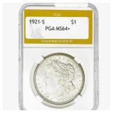1921-S Morgan Silver Dollar PGA MS64+