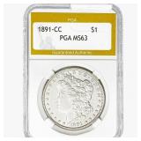 1891-CC Morgan Silver Dollar PGA MS63