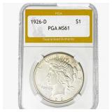 1926-D Silver Peace Dollar PGA MS61