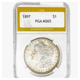 1897 Morgan Silver Dollar PGA MS65