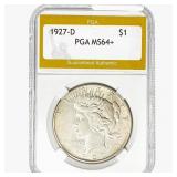 1927-D Silver Peace Dollar PGA MS64+