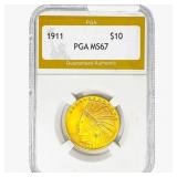 1911 $10 Gold Eagle PGA MS67
