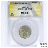 1867 Shield Nickel ANACS MS61