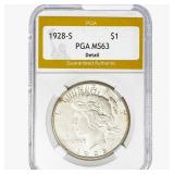 1928-S Silver Peace Dollar PGA MS63 Detail