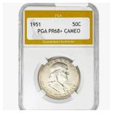 1951 Franklin Half Dollar PGA PR68+ CAMEO