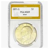 1971-S Eisenhower Silver Dollar PGA MS69 Silver