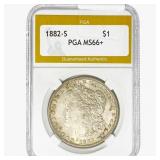 1882-S Morgan Silver Dollar PGA MS66+