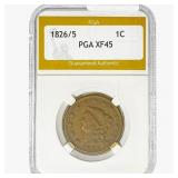 1826/5 Coronet Head Large Cent PGA XF45