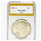 1971-S Eisenhower Silver Dollar PGA MS69 Silver