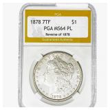 1878 7TF Morgan Silver Dollar PGA MS64 REV 78