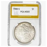 1900-S Morgan Silver Dollar PGA MS65