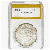 1878-S Morgan Silver Dollar PGA MS65+