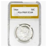 1964 Kennedy Half Dollar PGA PR69 DCAM