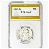 1962-D Washington Silver Quarter PGA MS68