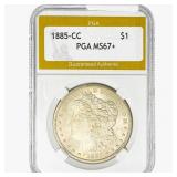 1885-CC Morgan Silver Dollar PGA MS67+