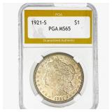 1921-S Morgan Silver Dollar PGA MS65