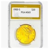 1900-S $20 Gold Double Eagle PGA MS65