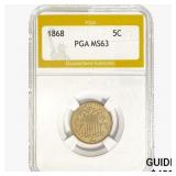 1868 Shield Nickel PGA MS63