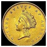 1854 $1 Gold Dollar Type 2 CLOSELY UNCIRCULATED