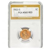 1923-S Wheat Cent PGA MS65 RD