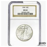 1945 Walking Liberty Half Dollar NGC MS64
