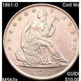 1861-O Civil War Seated Liberty Half Dollar CHOICE